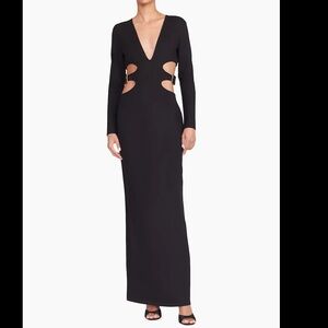 Staud Black Chantal cut-out maxi dress XS